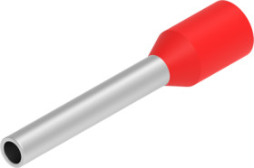 Insulated wire end ferrule, 1.0 mm², 18 mm/12 mm long, DIN 46228-4, red, 1-966067-1