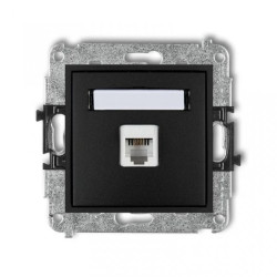 MINI Gniazdo telefoniczne pojedyncze 1xRJ11 4-stykowy beznarzędziowe czarny mat 12MGT-1