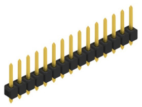 Pin header, 15 pole, pitch 2.54 mm, straight, black, 10053921