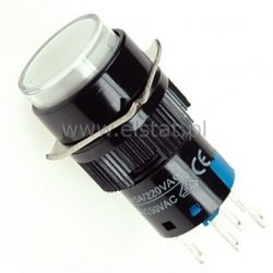 Przycisk chwilowy LAS1-AY-11W 12V biały 1NO1NC