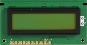 DEM 16217 SYH-LY-CYR22 LCD module, 2x16, H:5.6mm, ge/gn, w.Bel.
