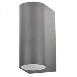 Kinkiet ogrodowy zewnętrzny góra dół na LED 2x GU10 BOSTON GOLDLUX ALUMINIUM SZARY owalny