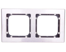 SONATA Ramka podwójna stal inox metal R-2RM/37