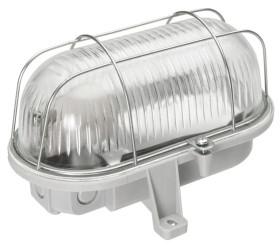 Oprawa kanałowa OVAL-7063T, E27, 75W, biała-polipropylen, klosz przeźroczysty-poliwęglan, IP44, IK10, siatka metalowa A1210-P