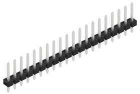 Pin header, 20 pole, pitch 2.54 mm, straight, black, 10058378