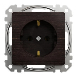 Gniazdo schuko, wenge, efekt drewna, Sedna Design i Elements SDD181025