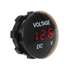 Wskaźnik napięcia /Voltomierz R DC 12V-24V czerwo. okrągły 6-40V
