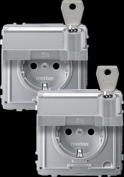 MEG2318-7260 Socket, hinged cover, lockable, 2 identical closures