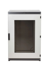Szafa stojąca pyłoszczelna IP54 24Ux800x800 osłona pełna boki zdejmowane drzwi szyba RAL7035 WR19-24U-88-DS-S 19-9011WR19-24U-8