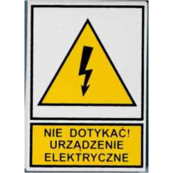 Naklejka NO 105x148 NieDotykać!UrządzenieElektr.