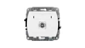 Trend Gniazdo Antenowe Pojedyncze Typu F (Sat) Pozłacany Biały Gf-1.1