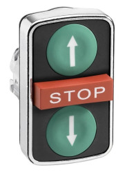 Przycisk ziel. kryty/czerw. wystający/ziel. kryty trzyklawiszowy O22 z ozn. ZB4BA73134