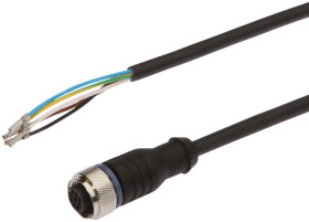 Złącze do samokonfekcjonowania M12 proste żeńskie druga końcówka niezarobiona 5-pinowe 60V 5x0.34mm² PUR IP67 5m VK500625