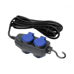 Przedłużacz warsztatowy bryzgoszczelny IP44, 4 gniazda (2+2) 2P+Z, IP44, przewód gumowy, H05RR-F 3x1,5mm², długoś,OR-AE-13299/5M