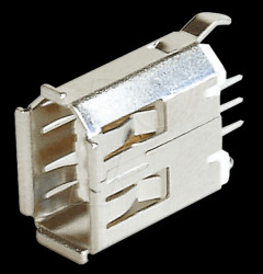 FireWire plug, straight, PCB mounting, 180° version