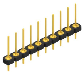 Pin header, 10 pole, pitch 2.54 mm, straight, black, 10043940