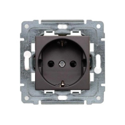 DANTE Gniazdo pojedyncze z/u Schuko z przesłonami grafit 456041