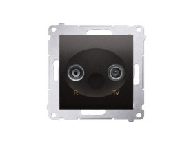 SIMON 54 Gniazdo antenowe RTV końcowe antracyt seprarowane tłumienność 1dB DAK.01/48 KONTAKT SIMON