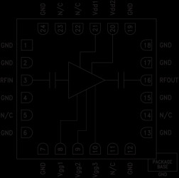 GaAs HEMT MMIC Low Noise Amplifier, 24 - 28 GHz