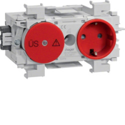 Gniazdo Schuko p.przep wtyk zac.mont.front czer GS12013020