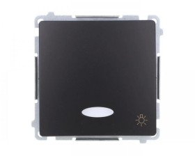 Simon Basic Przycisk światło z podświetleniem LED (moduł) 10AX, 250V, szybkozłącza, czarny BMS1L.01/49