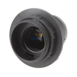 oprawka żarówki E27 czarna z pierścieniem