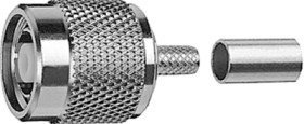 R TNC plug 50 Ω, RG-188A/U, RG-174/U, KX-3B, RG-316/U, KX-22A, crimp/crimp, straight, 100023748