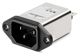 Gniazdo zasilające IEC z filtrem przeciwzakłóceniowymNone 3A C14 Schaffner Montaż na panelu