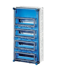 Skrzynka modułowa Mi, IP 65, wlk.4 - 4x12 modułów, bez zacisków, z 4 okienkami Mi 1445 2000614