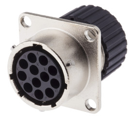 Złącze wielostykowe przemysłowe 12-pinowe, panelowe Gniazdo ITT Cannon