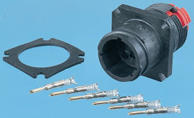 Złącze wielostykowe przemysłowe 40-pinowe Montaż na kołnierzu Wtyczka Souriau Sunbank by Eaton