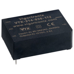 Vigortronix VTX-214-030-112 30W SMPS AC-DC Converter 12V Output