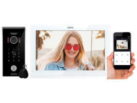 Wideodomofon "EURA" VDP-99C5 biały dotykowy LCD 10'' AHD WiFi pamięć obrazów kamera 1080p RFID szyfrator natynk C51A199 EURA-TEC