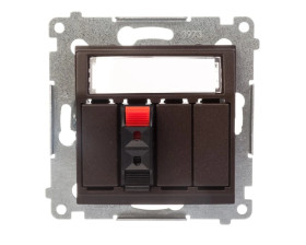 Simon 54 Gniazdo głośnikowe pojedyncze z polem opisowym brąz mat DGL31.01/46