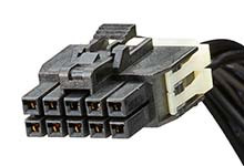 Kabel przewód-płytka, Nano-Fit, 300 V, 5,2 A, raster: 2.5mm, 300mm, Okrągły, Czarny