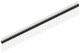 Pin header, 50 pole, pitch 2.54 mm, straight, black, 10040503