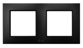 ARIA Ramka podwójna do łączników IP44 czarny metalik RH-2U/33