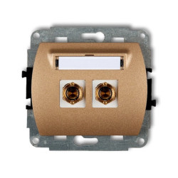 TREND Gniazdo głośnikowe pojedyncze (typu banan - czerwony i czarny, pozłacany, 4 mm2, skr©cany) złoty metalik 8GG-4