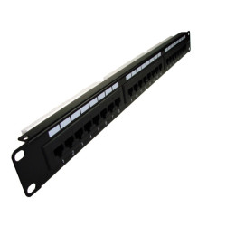 Patch Panel 24-port UTP6A Rack 19" 1U złącza krone LSA bez półki