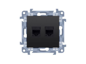 SIMON 10 Gniazdo komputerowe podwójne RJ45 kat.5e (moduł) czarny mat C52.01/49 KONTAKT SIMON