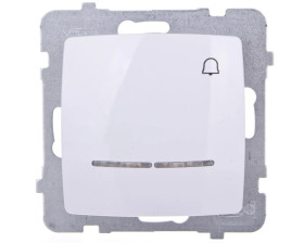 KARO Przycisk /dzwonek/ z podświetleniem biały ŁP-6SS/m/00