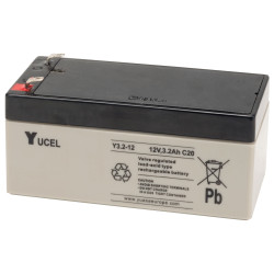 Yuasa Yuvolt Yucel Y3.2-12 Valve Regulated Lead Acid SLA Battery 12V 3.2Ah