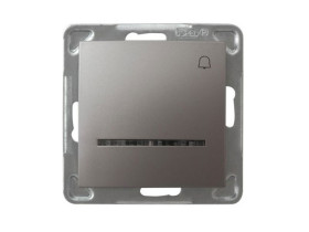 IMPRESJA Wyłącznik zwierny przycisk "dzwonek" z podświetleniem tytan ŁP-6YS/m/23 OSPEL