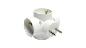 Rozgałęźnik 4-Gniazdowy Uziemienie, Biały 4R / 27161