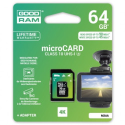 Karta pamięci Goodram M3AA microSD 64GB 95MB/s U3 klasa 10 z adapterem