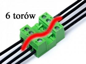 Złączka 6 torowa; przykręcane kable; 5,08mm
