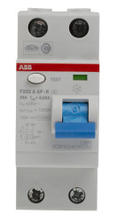RCCB, Typ A, 2-biegunowy, 25A, 30mA, ABB A, F200 230/400V ac