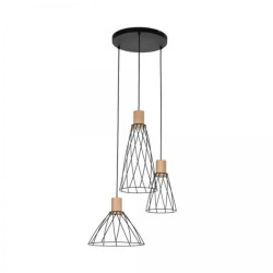 Lampa wisząca potrójna MODESTO WOOD SOSNA na okrągłej rozecie 10188 TK Lighting