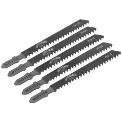 Worksafe WJT111C Jigsaw Blade Soft Wood &amp; Plastics 75mm 9tpi - Pack of 5
