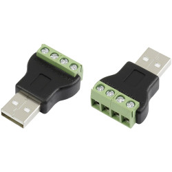 TruComponents 240907 USB-Plug,screw connection, straight, type A